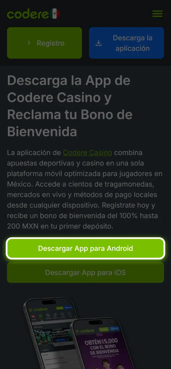 Haz clic en el botón para descargar APK directamente en tu dispositivo.