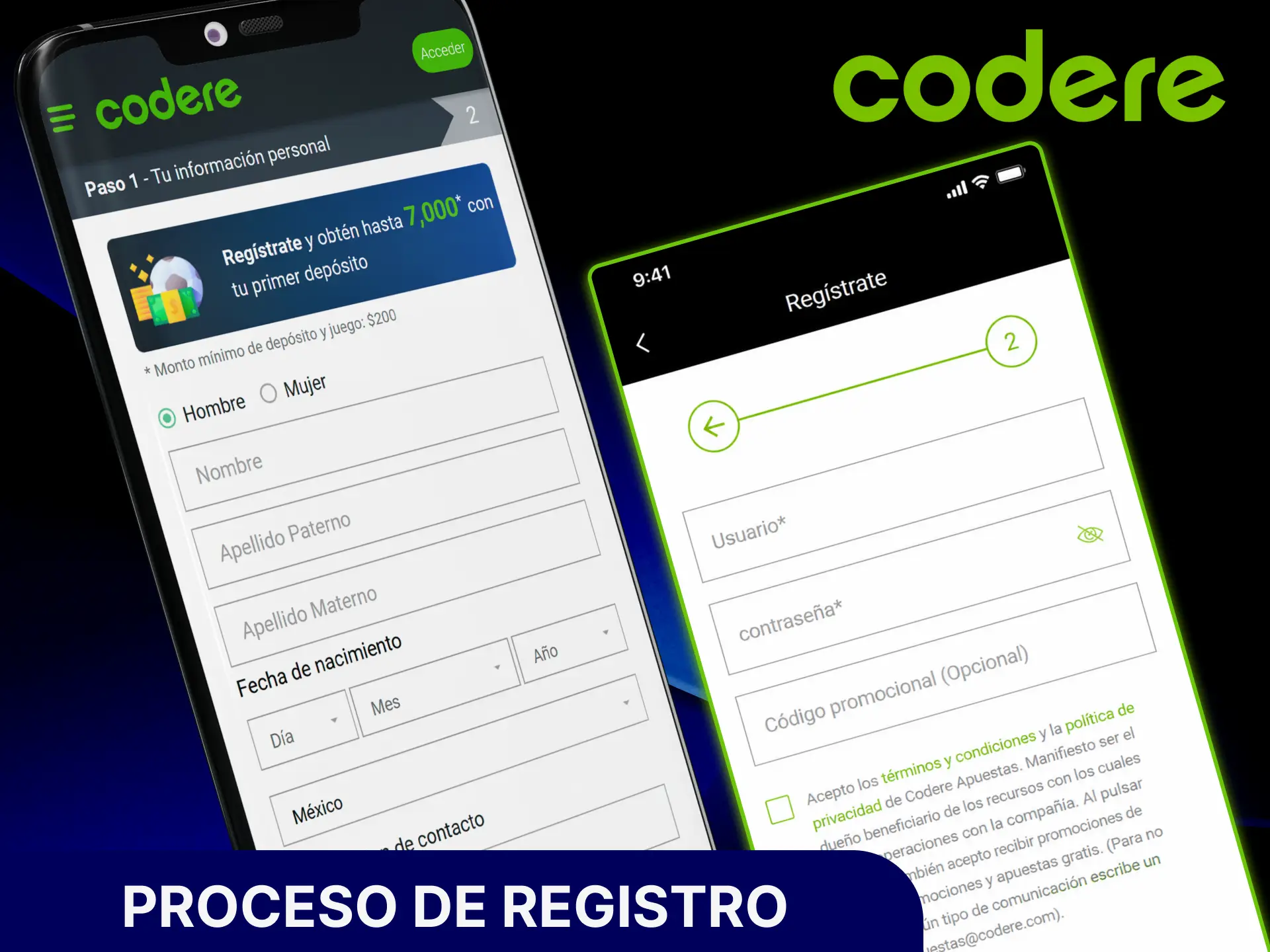 Aprende el proceso de registro en la app de Codere casino y crea tu cuenta en pocos minutos.